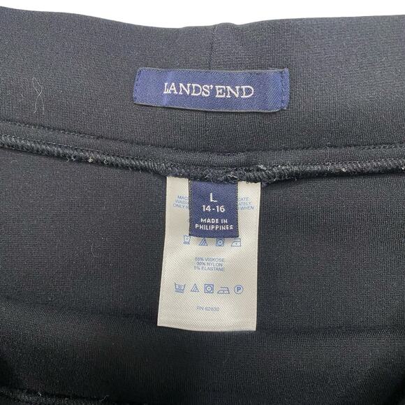 LANDS END Black Rayon Jersey Knit Pull On A-line Skirt Size Large 14-16 *READ* - Picture 6 of 9